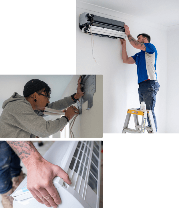 King Cooling team members installing new air conditioning systems